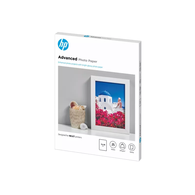HP Q8696A Advanced Glossy fotopapier lesklý bez okrajov, 250 g/m², 13 x 18 cm (130 x 180 mm), 25 listov