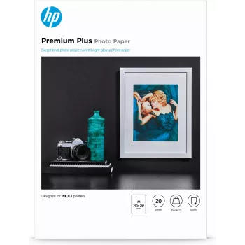 HP Premium Plus Glossy fotopapier 20 listov/A4/210 x 297 mm, lesklý, 300 g/m², laser/atrament, 20 listov, Business, Enterprise, 15 - 35 °C