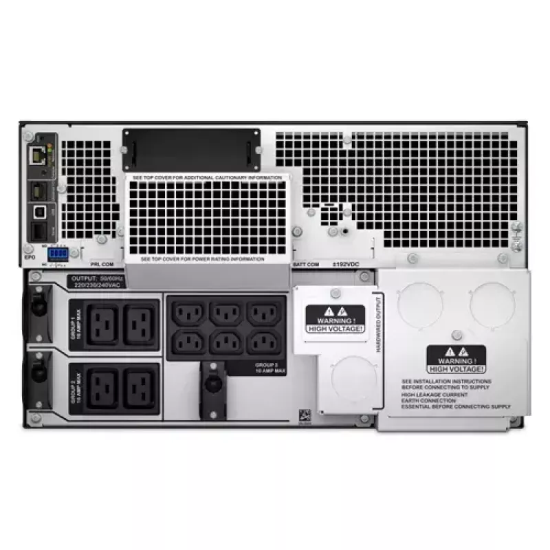 APC Smart-UPS On-Line SRT8KRMXLI - 8kW/VA, 6x C13 + 4x C19 + Hardwire 1-fázový výstup, rackmontáž, integrované NMC