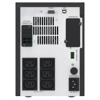 APC Easy UPS 1-fázová line-interactive, 1000VA, Tower, 230V, 6 výstupov IEC C13, AVR, suchý kontakt, LCD, bez podpory sieťovej karty