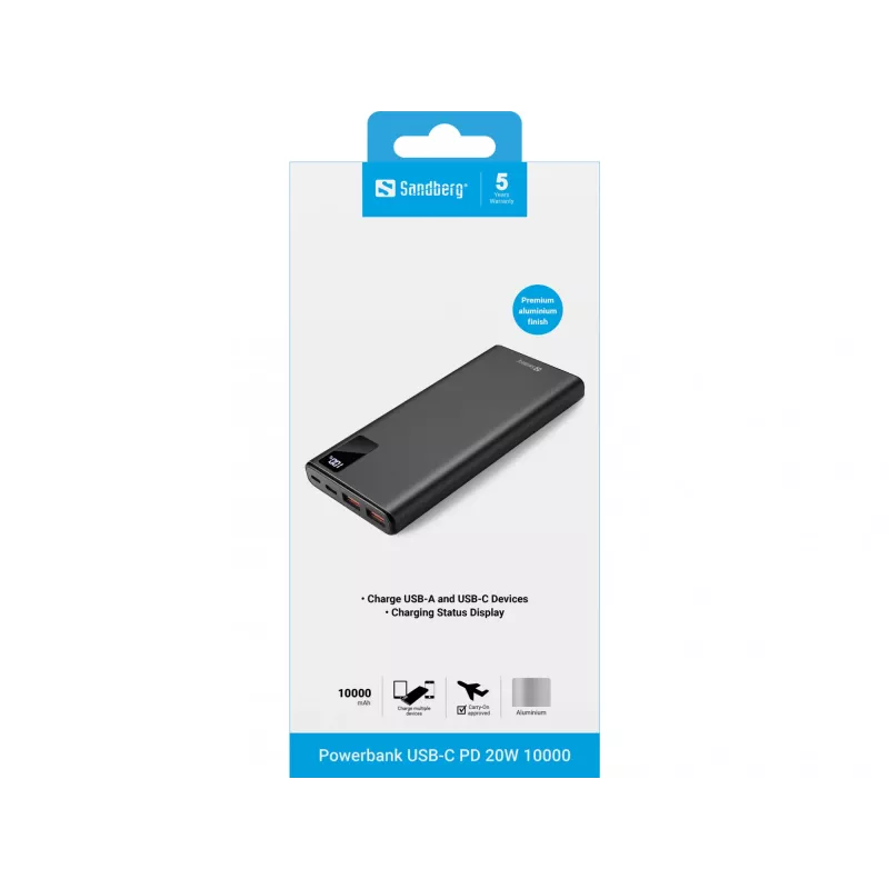 Prenosná batéria Sandberg Powerbank USB-C PD 20W 10000, 10000 mAh