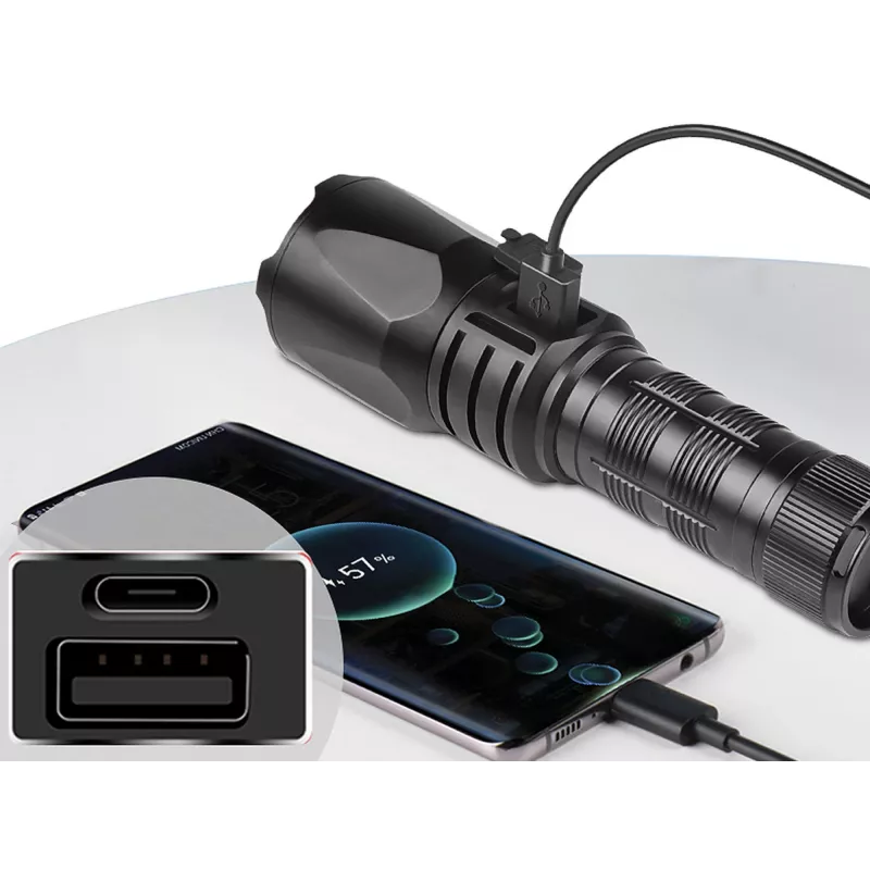 Sandberg Survivor Torch Powerbank 5000, ručná baterka, čierna, hliník, IPX4, -30 – 40 °C, FCC, RoHS, UKCA, CE