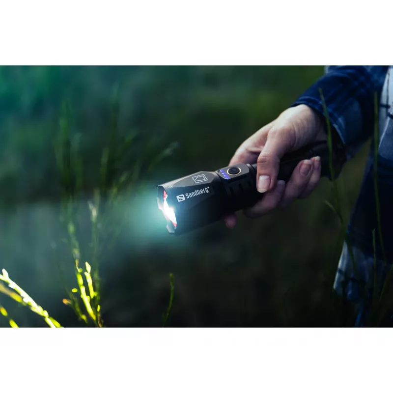 Sandberg Survivor Torch Powerbank 5000, ručná baterka, čierna, hliník, IPX4, -30 – 40 °C, FCC, RoHS, UKCA, CE