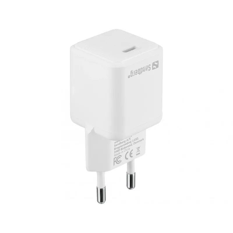 Sandberg USB-C AC nabíjačka PD20W SAVER, interiérová, AC, 12 V, 3 A, biela