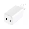 Sandberg AC nabíjačka Dual USB-C PD65W EU, interiérová, AC, 20 V, 3,25 A, biela