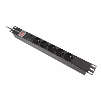 PDU Lanberg PDU-05E-0200-BK 5 AC zásuviek 1U čierny