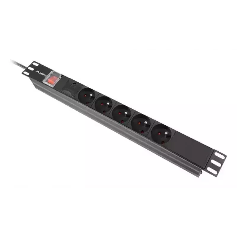PDU Lanberg PDU-05E-0200-BK 5 AC zásuviek 1U čierny