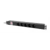 PDU Lanberg PDU-05E-0200-BK 5 AC zásuviek 1U čierny