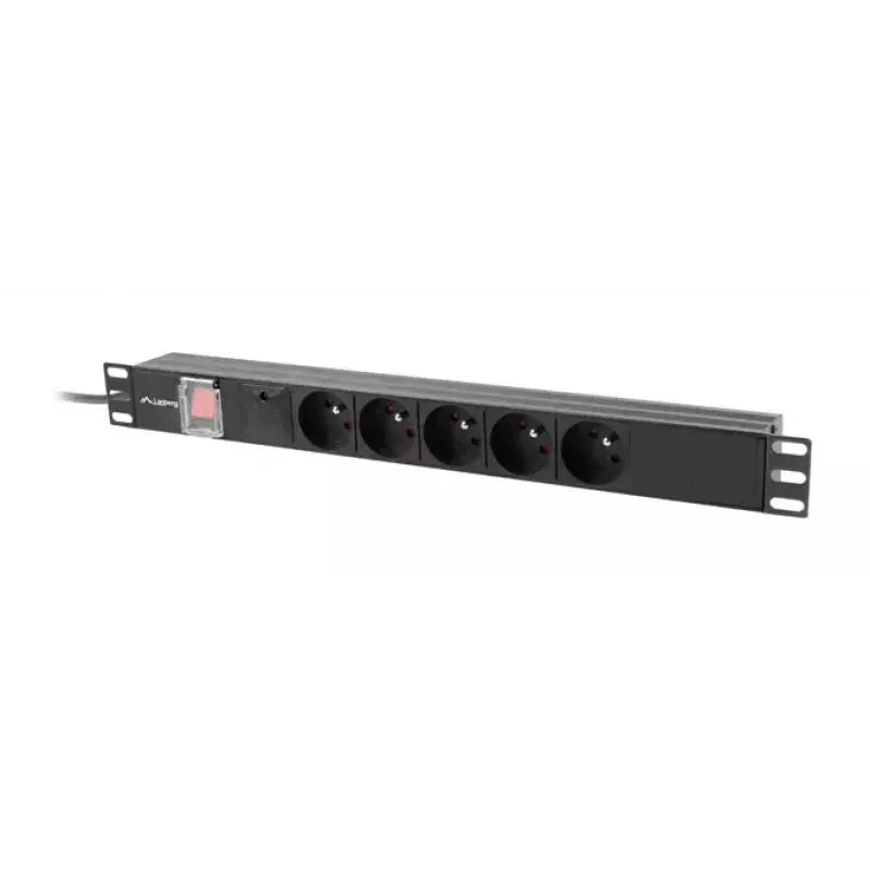 PDU Lanberg PDU-05E-0200-BK 5 AC zásuviek 1U čierny