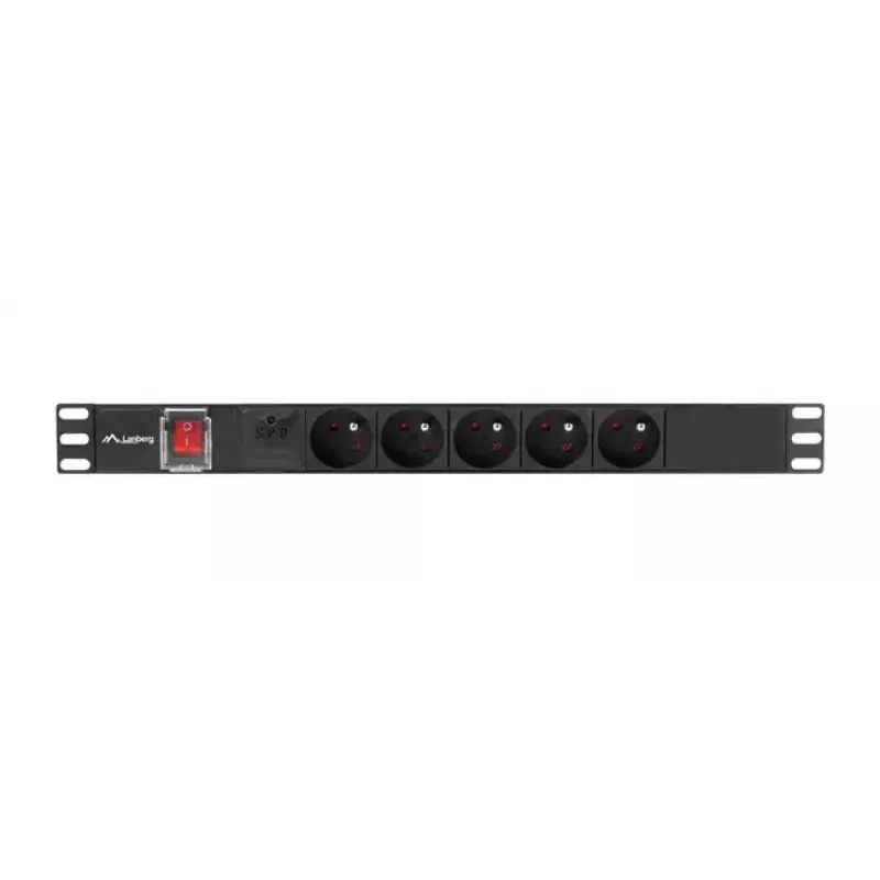 PDU Lanberg PDU-05E-0200-BK 5 AC zásuviek 1U čierny