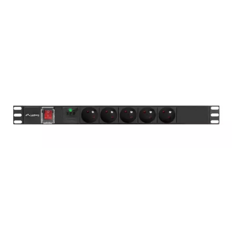 PDU Lanberg PDU-05E-0200-BK 5 AC zásuviek 1U čierny