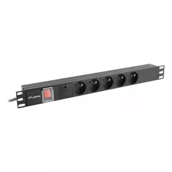 PDU Lanberg PDU-05E-0200-BK 5 AC zásuviek 1U čierny