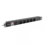 PDU Lanberg PDU-05E-0200-BK 5 AC zásuviek 1U čierny