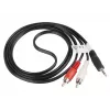 Audio kábel LANBERG 3,5 mm na 2×RCA konektor samec 1,5 m čierny
