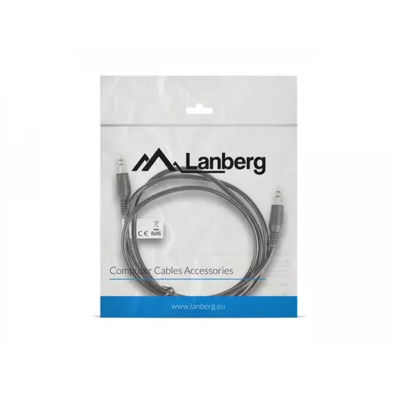 Audio kábel LANBERG 3,5 mm konektor samec–samec 1,2 m čierny