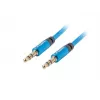 Audio kábel LANBERG 3,5 mm konektor samec na 3,5 mm konektor samec, 2 m, modrý