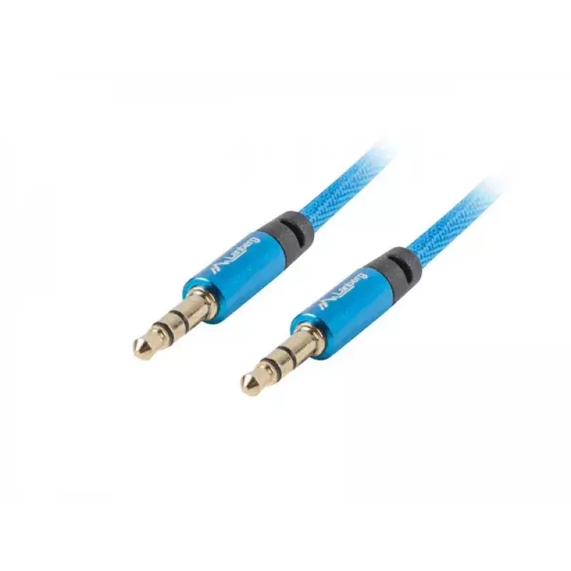 Audio kábel LANBERG 3,5 mm konektor samec na 3,5 mm konektor samec, 2 m, modrý