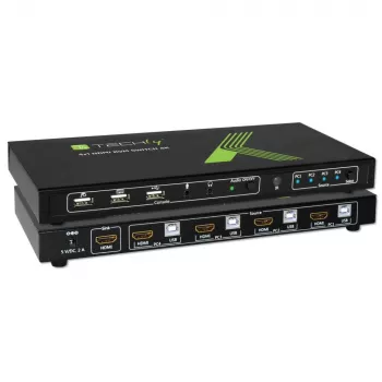 Techly 4x1 USB HDMI 4Kx2K IDATA KVM-HDMI4U KVM switch čierny