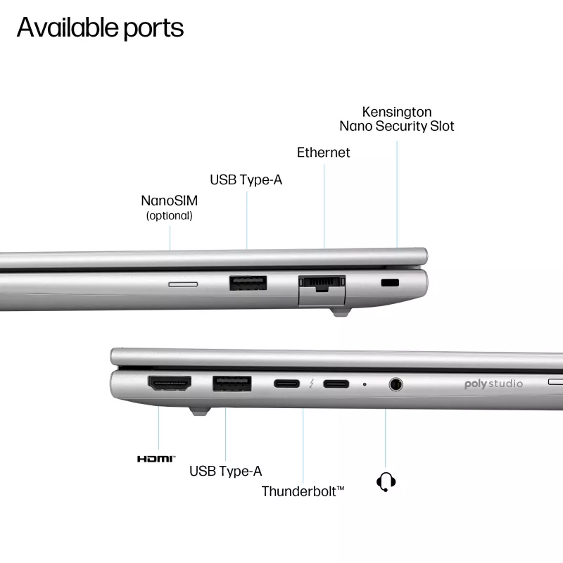 HP EliteBook 6 G1a AMD Ryzen™ AI 7 250 notebook 35,6 cm (14 inch) WUXGA 16 GB DDR5-SDRAM 512 GB SSD Wi-Fi 7 (802.11be) Windows 11 Pro AI PC strieborná