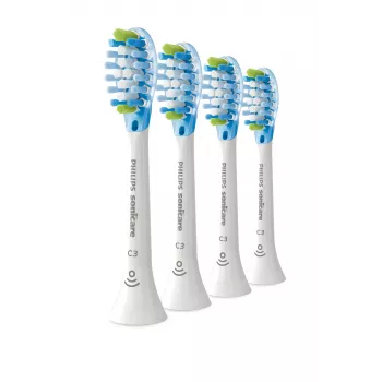 Philips Premium Plaque Defence HX9044/87 4-balík hlavíc kefiek, 4 ks, biela, 3 mesiace, stredná, 62000 pohybov za minútu, Philips