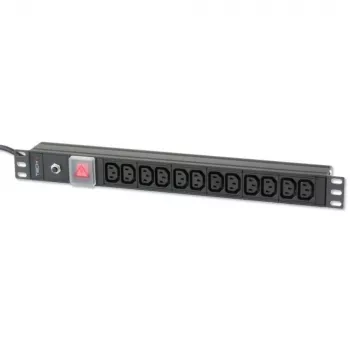 Techly Rack 19 palcov PDU 12 VDE výstupov s C20 konektorom samec a vypínačom