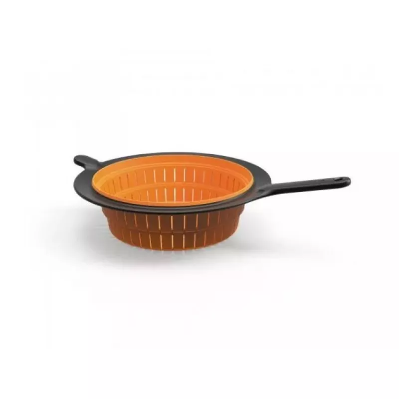 Fiskars 1027304 skladacie sitko, 29 cm, plast/silikón, čierne/oranžové