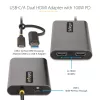 StarTech.com USB-C na Dual-HDMI adaptér – USB-C alebo A na 2x HDMI – 4K 60Hz – 100W Power Delivery Pass-Through – 30 cm (1ft) integrovaný kábel – USB-na-HDMI multi-monitor konvertor pre notebook – TAA