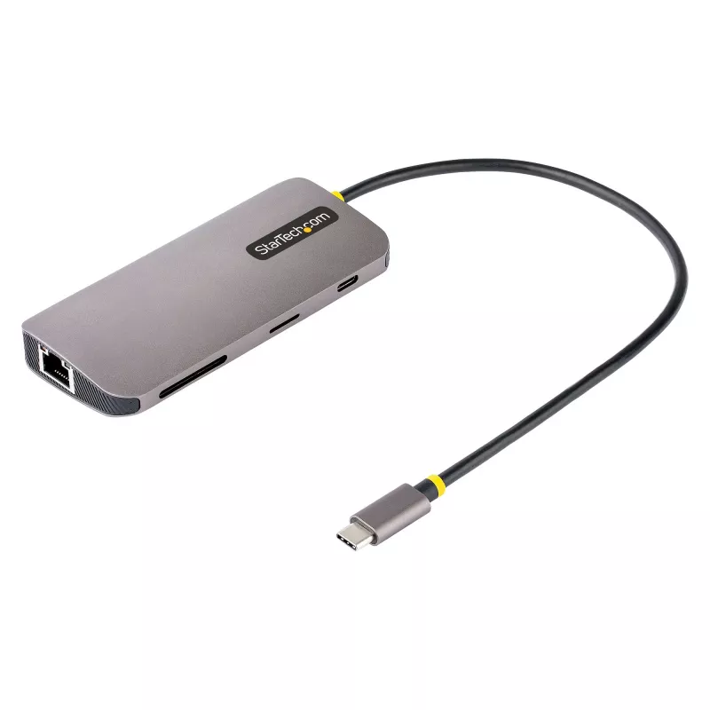 StarTech.com USB-C multiport adaptér – 4K 60Hz HDMI video, 3-portový 5Gbit/s USB-A hub, 100W USB Power Delivery priechodný/GbE/SD/MicroSD, 30cm kábel, prenosná dokovacia stanica pre notebook