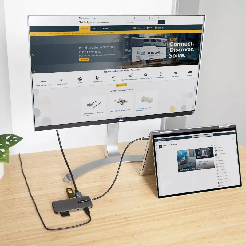 StarTech.com USB-C multiport adaptér – 4K 60Hz HDMI video, 3-portový 5Gbit/s USB-A hub, 100W USB Power Delivery priechodný/GbE/SD/MicroSD, 30cm kábel, prenosná dokovacia stanica pre notebook