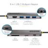 StarTech.com USB-C multiport adaptér – 4K 60Hz HDMI video, 3-portový 5Gbit/s USB-A hub, 100W USB Power Delivery priechodný/GbE/SD/MicroSD, 30cm kábel, prenosná dokovacia stanica pre notebook