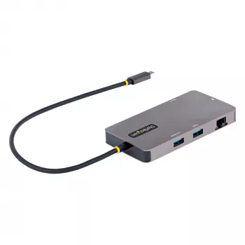 StarTech.com USB-C multiport adaptér, Dual-HDMI video, 4K 60Hz, 2x 5 Gbit/s USB-A hub, 100 W Power Delivery Pass-Through/GbE/SD/MicroSD, 30 cm kábel, Travel Dock, dokovacia stanica pre notebook