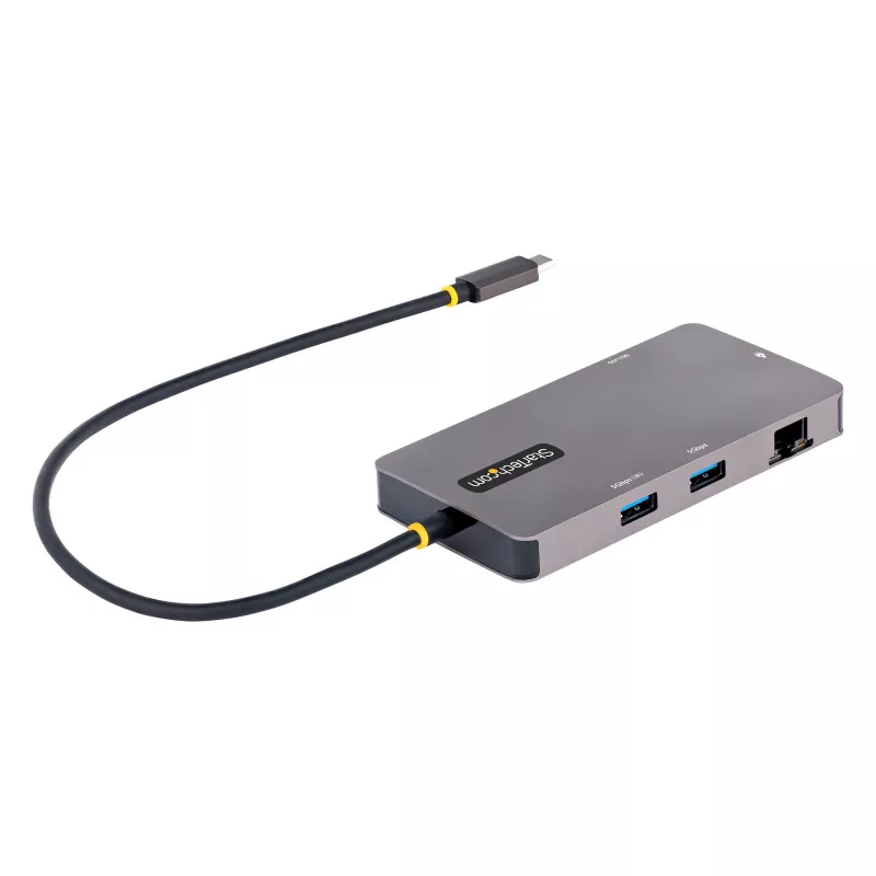 StarTech.com USB-C multiport adaptér, Dual-HDMI video, 4K 60Hz, 2x 5 Gbit/s USB-A hub, 100 W Power Delivery Pass-Through/GbE/SD/MicroSD, 30 cm kábel, Travel Dock, dokovacia stanica pre notebook