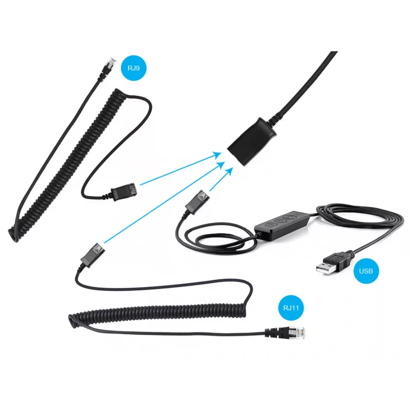 Sandberg USB+RJ9/11 Headset Pro Stereo, káblový, kancelária/call centrum, 20 - 7000 Hz, headset, čierny