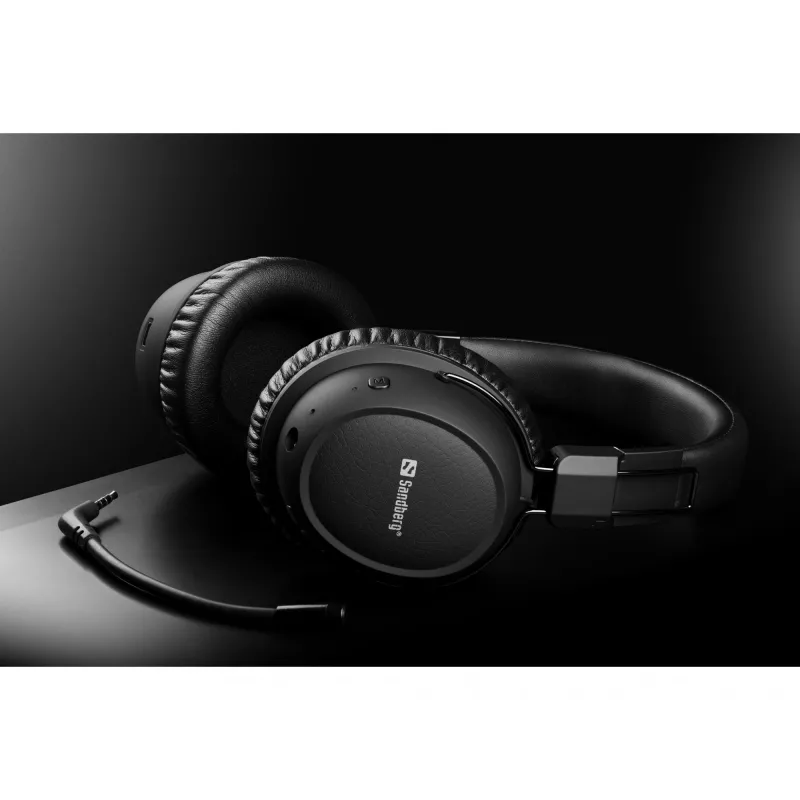 Sandberg bezdrôtový headset ANC FlexMic, bezdrôtový, gaming, 20 - 20000 Hz, 211 g, headset, čierny