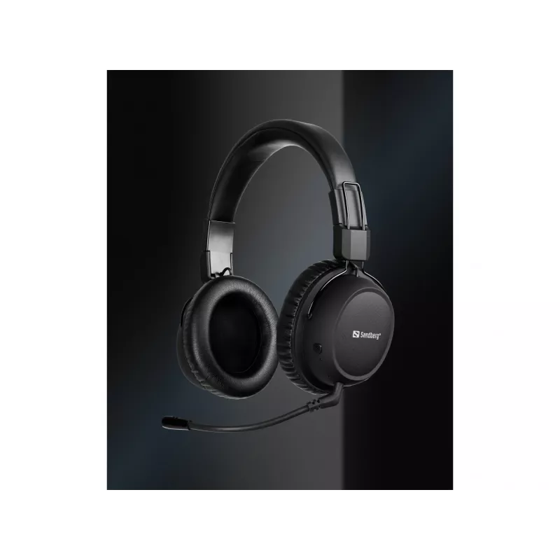 Sandberg bezdrôtový headset ANC FlexMic, bezdrôtový, gaming, 20 - 20000 Hz, 211 g, headset, čierny