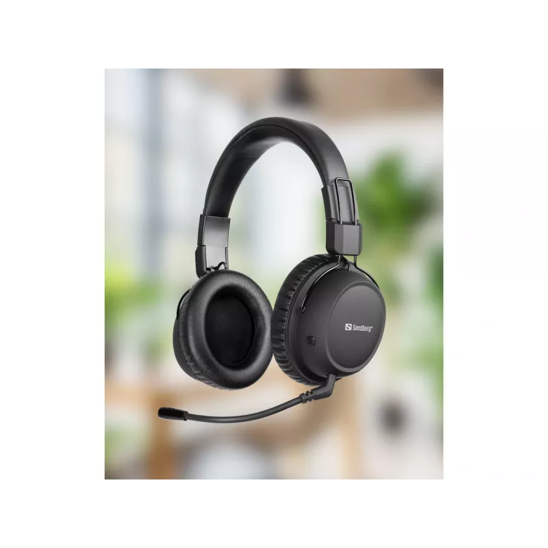 Sandberg bezdrôtový headset ANC FlexMic, bezdrôtový, gaming, 20 - 20000 Hz, 211 g, headset, čierny