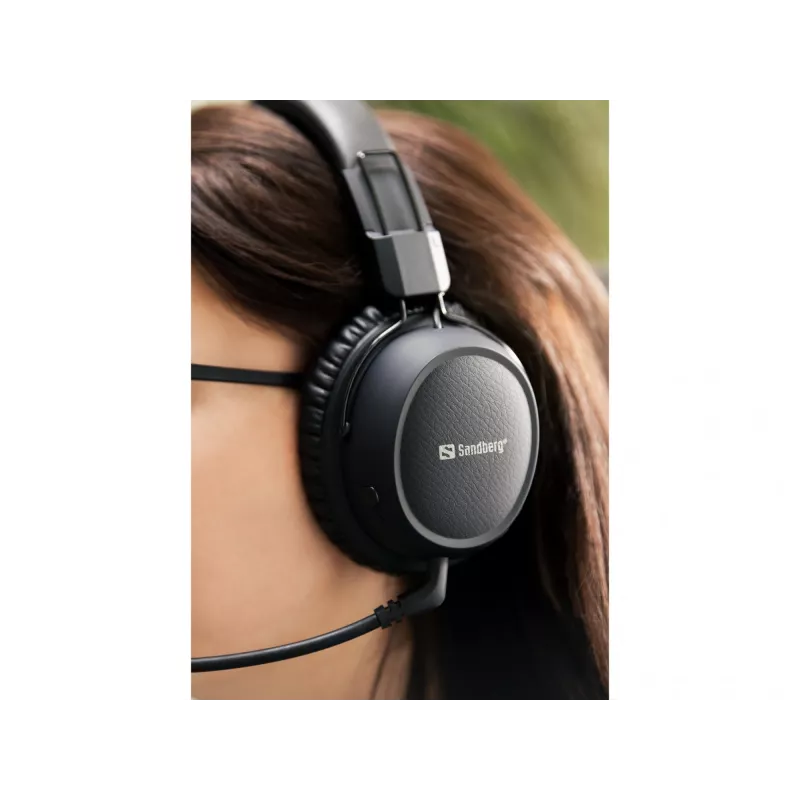 Sandberg bezdrôtový headset ANC FlexMic, bezdrôtový, gaming, 20 - 20000 Hz, 211 g, headset, čierny