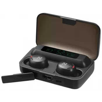 Sandberg Wireless Earbuds + Powerbank, True Wireless Stereo (TWS), 20 - 20000 Hz, hovory/hudba, headset, čierny