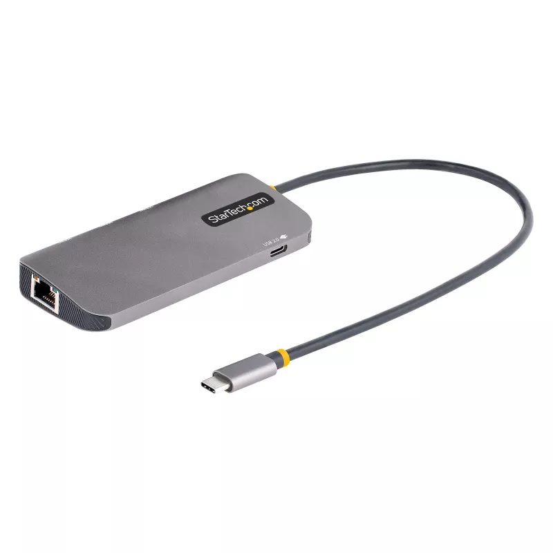 StarTech.com USB-C multiport adaptér, 4K 60Hz HDMI video, 3-portový 5Gbps USB hub, 100W Power Delivery Pass-Through, GbE, 30 cm kábel, Mini Travel Dock, dokovacia stanica pre notebook
