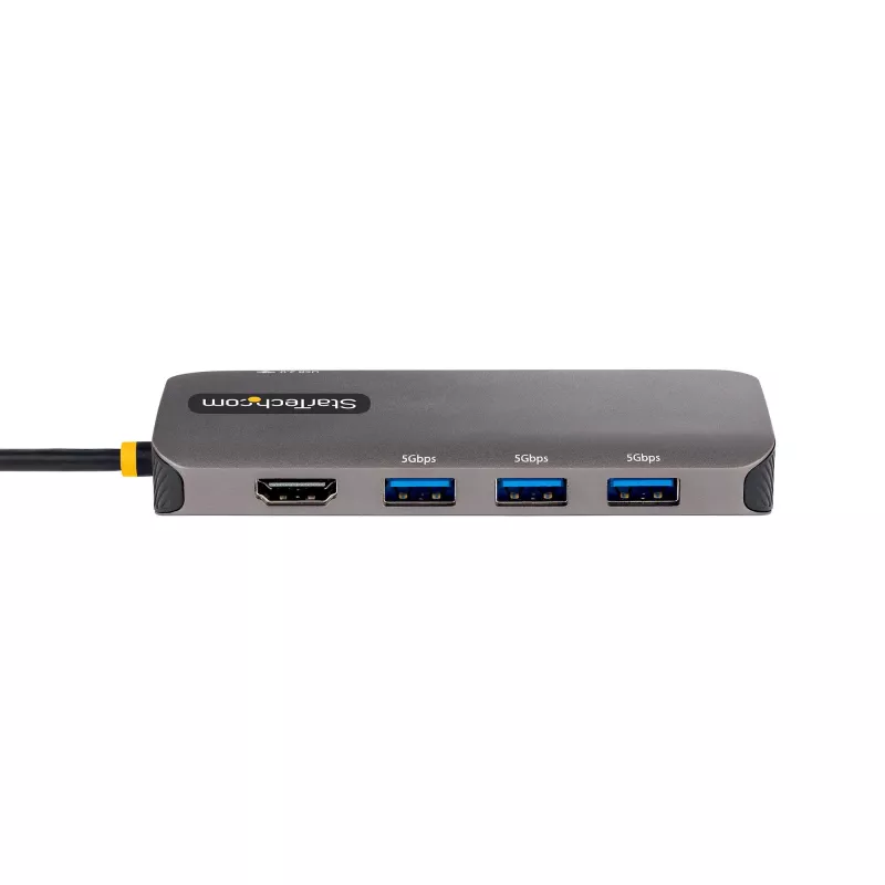 StarTech.com USB-C multiport adaptér, 4K 60Hz HDMI video, 3-portový 5Gbps USB hub, 100W Power Delivery Pass-Through, GbE, 30 cm kábel, Mini Travel Dock, dokovacia stanica pre notebook