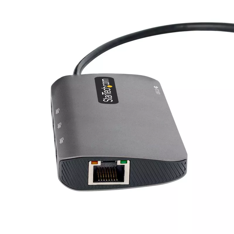 StarTech.com USB-C multiport adaptér, 4K 60Hz HDMI video, 3-portový 5Gbps USB hub, 100W Power Delivery Pass-Through, GbE, 30 cm kábel, Mini Travel Dock, dokovacia stanica pre notebook
