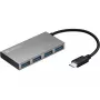Sandberg 136-20 vreckový rozbočovač USB-C na 4x USB 3.0, hliník, sivý