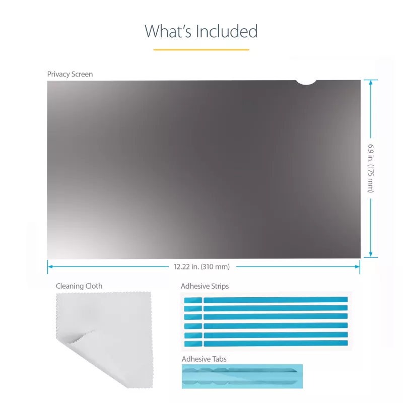 StarTech.com 14-palcový filter proti videniu pre notebook - matná ochrana proti videniu pre širokouhlé displeje (16:9) - ochrana obrazovky notebooku s 51% redukciou modrého svetla - obojstranný matný/lesklý
