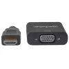 Manhattan 151467 prevodník HDMI na VGA, HDMI samec na VGA samica, voliteľný napájací port Micro-USB, 22 cm, čierny
