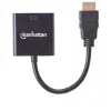 Manhattan 151467 prevodník HDMI na VGA, HDMI samec na VGA samica, voliteľný napájací port Micro-USB, 22 cm, čierny