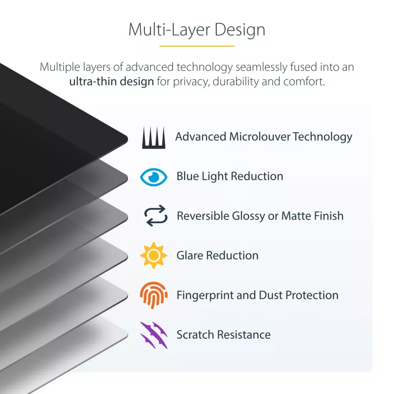 StarTech.com 16-palcový MacBook Pro 21/23 ochranný filter proti videniu, odnímateľný a obojstranný anti-glare filter proti videniu, magnetická ochrana obrazovky notebooku s 51 % redukciou modrého svetla