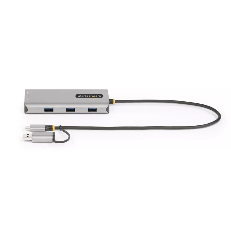 StarTech.com USB-C multiport adaptér s pripojeným USB-C na USB-A dongle, Dual HDMI (4K30Hz/1080p60Hz), 3x USB-A 5Gbps, Mini Travel Dock, dokovacia stanica pre notebook, 1,3ft/40cm kábel