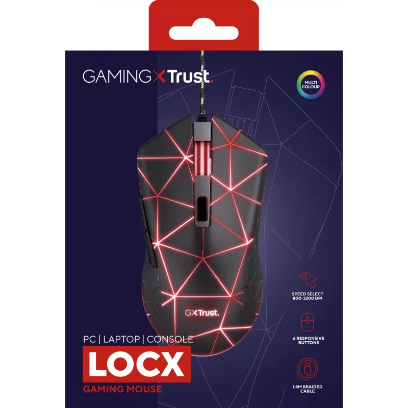 Trust GXT 133 Locx myš herná pravácka USB Type-A optická 4000 DPI