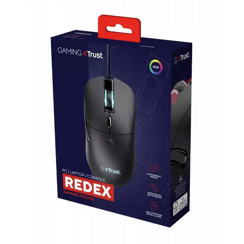 Trust GXT 981 Redex myš herná pravá ruka USB Type-A optická 10000 DPI