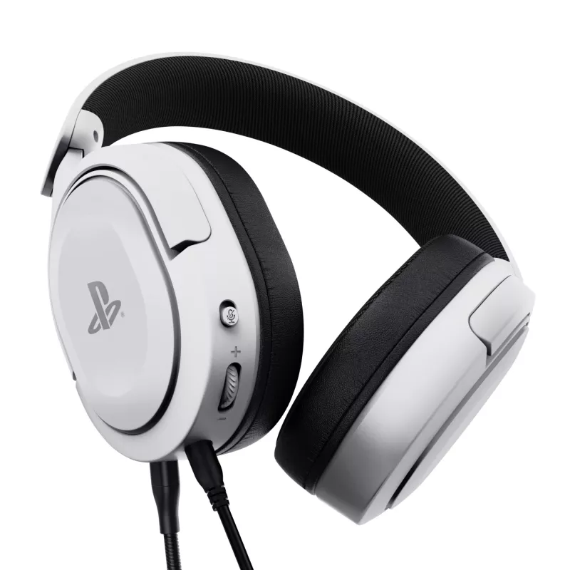 Trust GXT 498 Forta headset káblový s hlavovým mostom herný čierna, biela